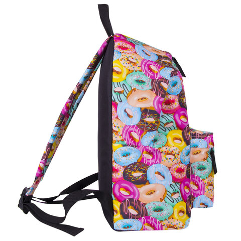 Рюкзак BRAUBERG СИТИ-ФОРМАТ универсальный, "Donuts", разноцветный, 41х32х14 см, 228862 - фото 2
