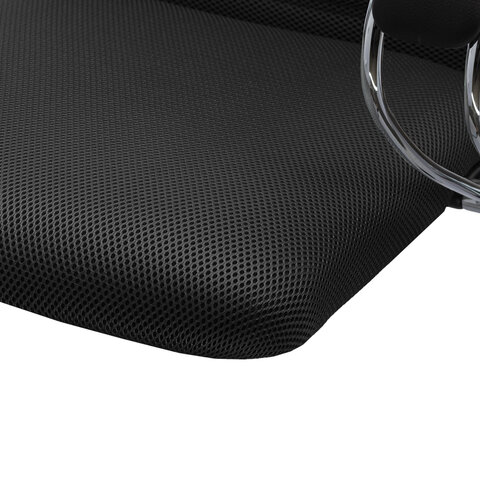 Кресло офисное МЕТТА "SU-B-10" хром, ткань-сетка, сиденье и спинка мягкие, черное - фото 12