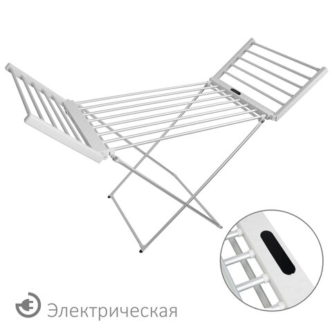Сушилка для белья напольная, электрическая, раскладная, 3 зоны сушки, алюминиевая, таймер/регулировка темп. 45-70 °С, LAIMA HOME, 700979 - фото 1