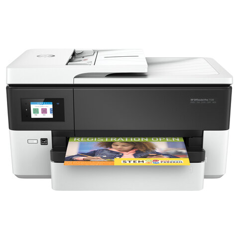 МФУ струйное HP OfficeJet Pro 7720 "4 в 1" А3, 22 стр./мин, 30000 стр./мес., 4800х1200, ДУПЛЕКС, АПД, Wi-Fi, сетевая карта, Y0S18A - фото 1