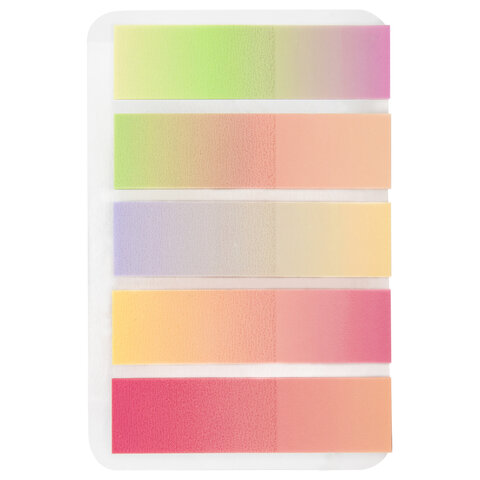 Закладки клейкие пастельные BRAUBERG GRADE PASTEL 45х12 мм, 100 штук (5 цветов х 20 листов), 116689 - фото 2
