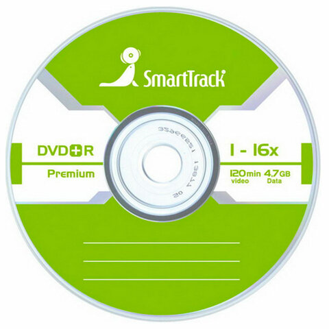 Диски DVD+R (плюс) SMARTTRACK, 4,7 Гб 16x Cake Box (упаковка на шпиле), КОМПЛЕКТ 10 шт., ST000219 - фото 2