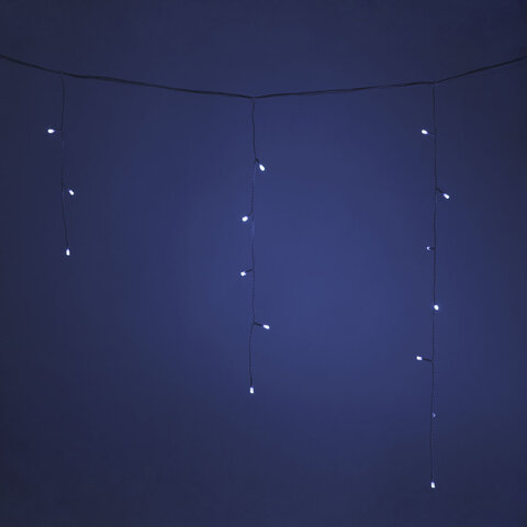 Электрогирлянда-бахрома уличная 25х0,7 м, 400 LED, холодный белый, 220 V, контроллер, ЗОЛОТАЯ СКАЗКА, 592552 - фото 7