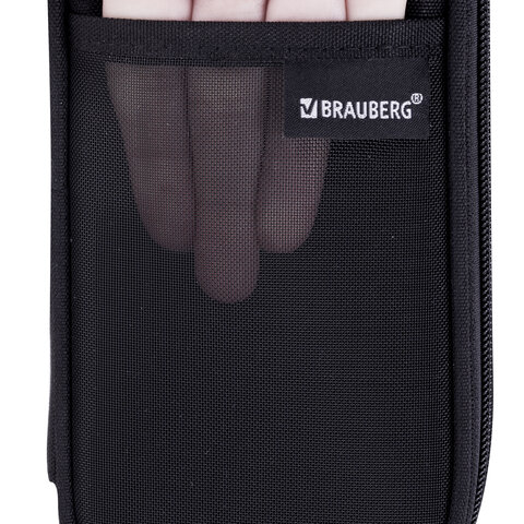 Пенал-органайзер BRAUBERG, 1 отделение, откидная планка, полиэстер, 22х10х6 см, "Total black", 273577 - фото 2