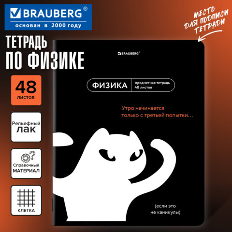 Тетрадь предметная МЕМЫ 48 л., TWIN-лак, ФИЗИКА, клетка, подсказки, BRAUBERG, 405106 - фото 5