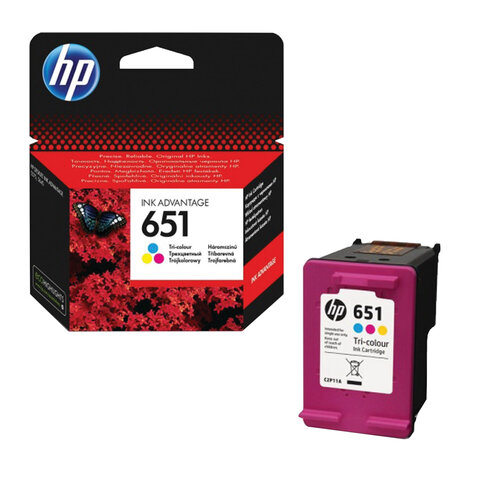 Картридж струйный HP (С2P11AE) Ink Advantage 5575/5645/OfficeJet 202, №651, цветной, оригинальный, ресурс 300 стр., C2P11AE - фото 1