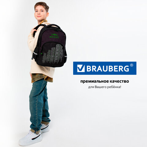 Рюкзак BRAUBERG SOFT, 2 отделения, 3 кармана, "Dark night", СВЕТООТРАЖАЮЩИЙ ПРИНТ, 40х31х15 см, 273119 - фото 21