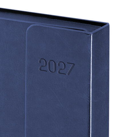 Ежедневник датированный 2027, А5, 148х218 мм, GALANT "Magnetic", под кожу, клапан, синий, 118073 - фото 4