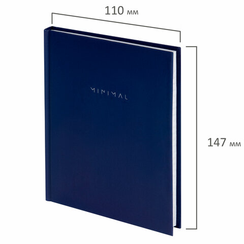 Блокнот МАЛЫЙ ФОРМАТ 110х147 мм, А6, 80 л., твердый, клетка, BRAUBERG "Minimal", синий, 116447 - фото 2