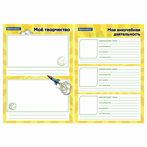 Папка-портфолио школьника, А4, на молнии, 8 вкладышей, обложка твёрдая, ОТЛИЧНИКИ, BRAUBERG, 115244 - фото 10