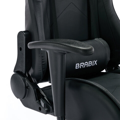 Кресло компьютерное BRABIX "Hunter GM-130", две подушки, экокожа, черное, 532798 - фото 13