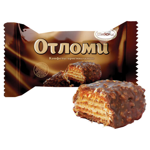 Конфеты вафельные АККОНД "Отломи" с молочной карамелью 4 кг - фото 1