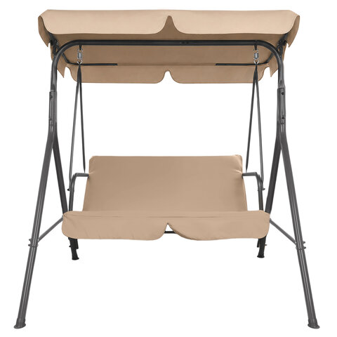 Качели садовые NOSTRESS (НОСТРЕСС) RELAX SC-001, 2 места, Ш140хГ110хВ153 см, мягкое сиденье, бежевый, 680053 - фото 3