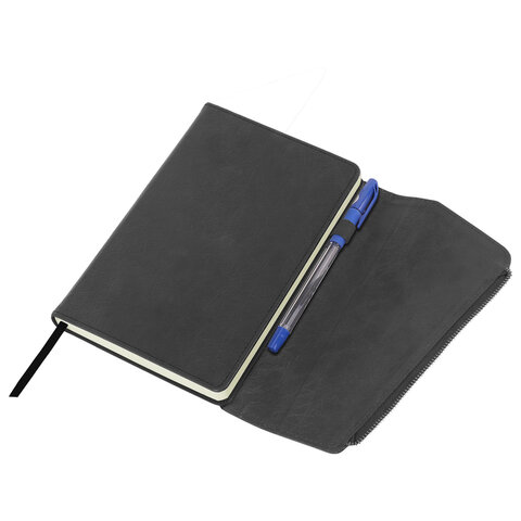 Ежедневник датированный 2026, А5, 145х213 мм, BRAUBERG "Jacket", под кожу, клапан, держатель, серый, 117403 - фото 4