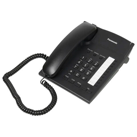 Телефон PANASONIC KX-TS2382RUB, память 10 последних набранных номеров, тональный/импульсный режим, повтор, чёрный - фото 1