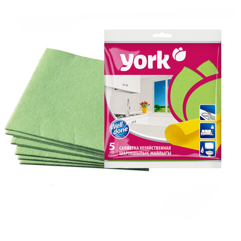 Салфетки ВИСКОЗНЫЕ универсальные, 35х35 см, КОМПЛЕКТ 5 шт., 85 г/м2, YORK, 20020 - фото 4