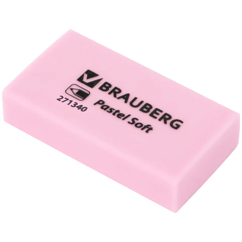 Ластики BRAUBERG PASTEL SOFT НАБОР 6 шт., размер ластика 45х25х10 мм, экологичный ПВХ, 271340 - фото 5