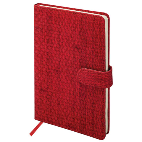 Еженедельник датированный 2026 А5 145х215 мм, BRAUBERG "Augustus", под кожу, красный, 117160 - фото 1