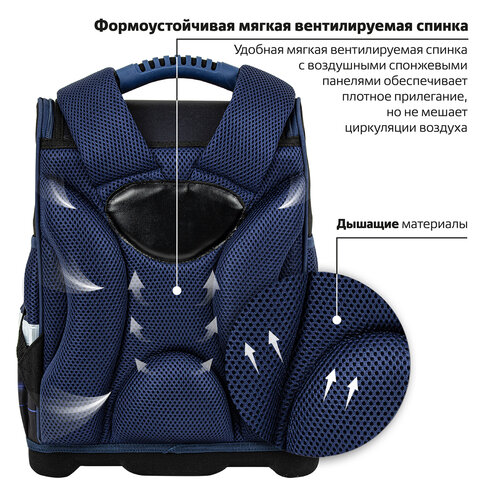 Ранец ЮНЛАНДИЯ WISE, 1 отделение, 3 кармана, устойчивое дно, "Street power", 37x29х15 см, 272071 - фото 10