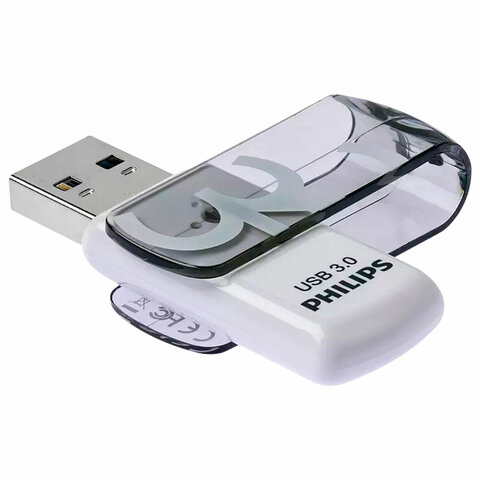Флеш-диск 32 GB PHILIPS VIVID, разъем USB 3.0, черный, FM32FD00B/97 - фото 2