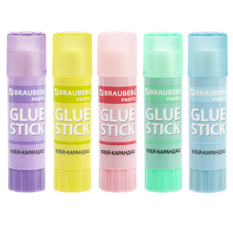 Клей-карандаш в пастельном корпусе BRAUBERG PASTEL, 15 г, PVP-основа, ассорти, 271249 - фото 2