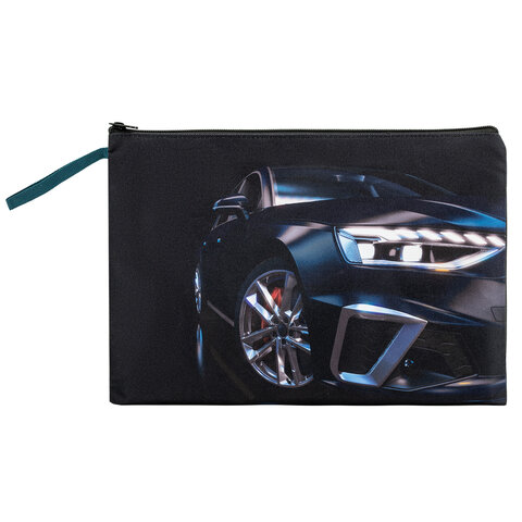 Папка для тетрадей BRAUBERG А4, 1 отделение, полиэстер, на молнии, с ручкой, Super car, 272171 - фото 2