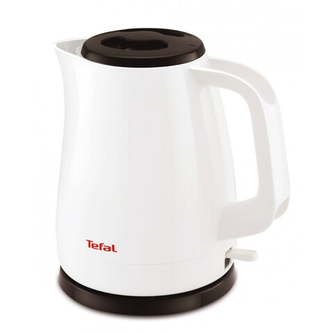 Чайник TEFAL KO150130, 1,5 л, 2400 Вт, закрытый нагревательный элемент, пластик, белый, 7211002180 - фото 1