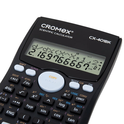 Калькулятор инженерный CROMEX (КРОМЕКС) CX-401BK (155х80 мм), 401 функция, 10+2 разрядов, черный, 273833 - фото 6