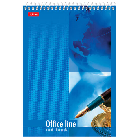 Блокнот А5 145х205 мм, 60 л., спираль, картон, жесткая подложка, клетка, HATBER, "Office Line", 004824, 60Б5В1сп - фото 2