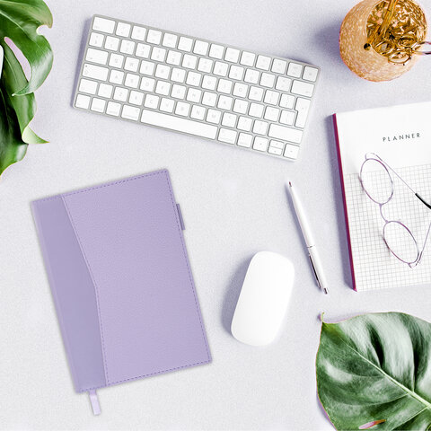 Ежедневник недатированный В6 130х185 мм BRAUBERG "Glam", под кожу, 160 л., сиреневый, 116221 - фото 7