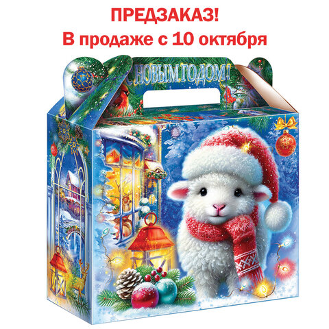 Подарок новогодний "ПУШИСТИК", НАБОР конфет 500 г, картонная коробка, МОСУПАК, 13069/Х26018 - фото 1