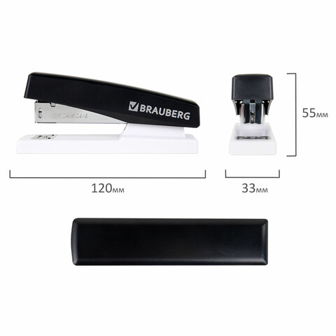 Степлер №24/6, 26/6 BRAUBERG "STYLE MAX", до 30 листов, черный, 272749 - фото 7