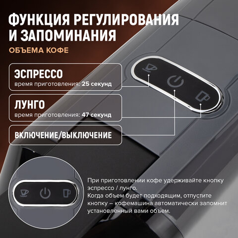Кофемашина капсульная 3 в 1 для молотого кофе и капсул DOLCE GUSTO и NESPRESSO, SONNEN CM510G, 1450 Вт, 0,6 л, графит, 457339 - фото 22