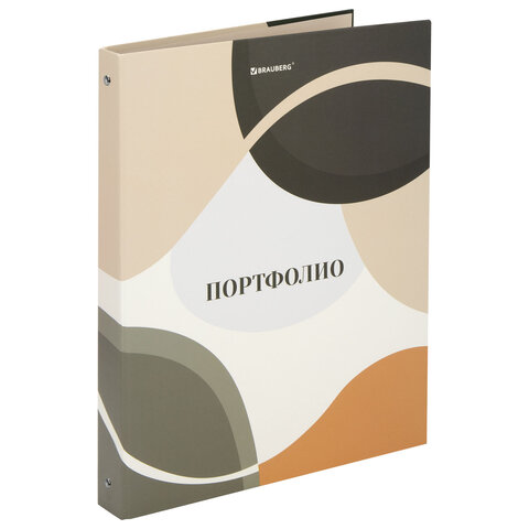 Папка-портфолио универсальная, 4 кольца, 20 файлов, 7БЦ матовая, BRAUBERG "Abstraction", 117555 - фото 1
