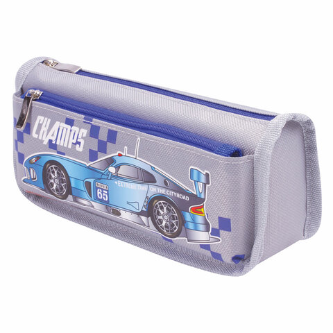 Пенал мягкий ЮНЛАНДИЯ, 2 отделения, полиэстер, "Car champion", серый, 21х6х9 см, 228983 - фото 8