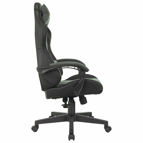 Кресло компьютерное BRABIX "Striker GM-121", синхромеханизм, 2 подушки, экокожа/велюр, черное/серое, 532961 - фото 3