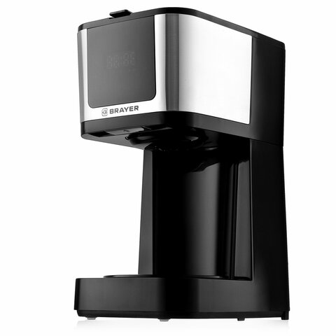 Кофеварка капельная BRAYER BR1125, 900 Вт, объем 1,25 л, LED-дисплей, термокружка в ПОДАРОК, черная - фото 10