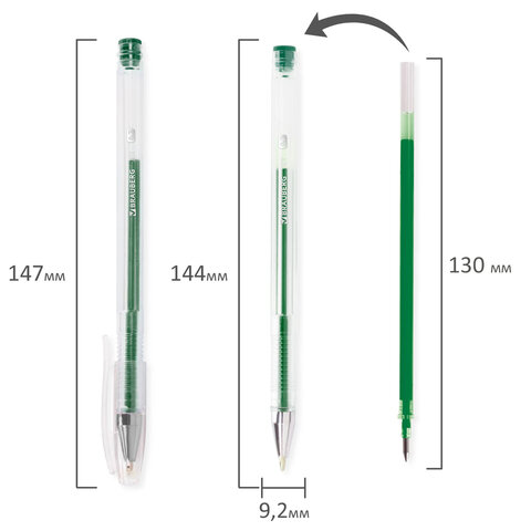 Ручки гелевые BRAUBERG "Jet", НАБОР 6 ЦВЕТОВ, узел 0,7 мм, линия письма 0,5 мм, 141037 - фото 9
