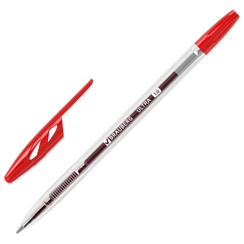 Ручки шариковые BRAUBERG "ULTRA", НАБОР 4 штуки (2 синих, 1 черная, 1 красная), узел 1 мм, 143569 - фото 11