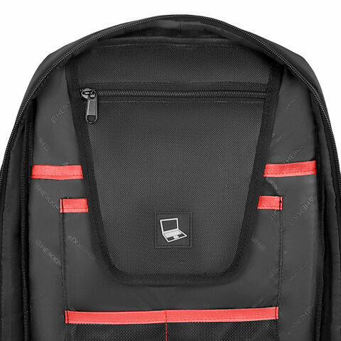 Рюкзак HEIKKI HIGH TECH (ХЕЙКИ) с отделением для ноутбука, USB-порт, черный, 46x30x10 см, 272588 - фото 8