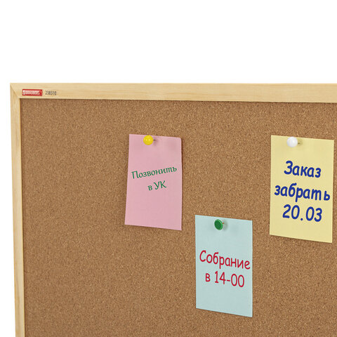 Доска пробковая для объявлений 45х60 см, деревянная рамка, BRAUBERG Wood, 238310 - фото 8