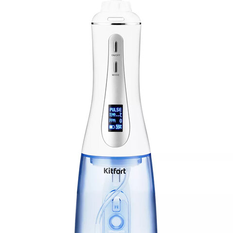 Ирригатор для полости рта KITFORT КТ-2913, портативный, емкость резервуара 0,35 л, 2 насадки, белый - фото 3