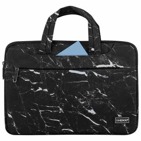 Сумка портфель HEIKKI STYLE (ХЕЙКИ) с отделением для ноутбука 13-14", 3 кармана, черная, 26х36х3 см, 272606 - фото 6