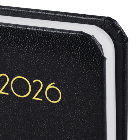 Ежедневник датированный 2026, МАЛЫЙ ФОРМАТ 100х150 мм, А6, BRAUBERG "Select", балакрон, черный, 117260 - фото 4