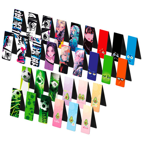 Закладки для книг МАГНИТНЫЕ, "5 ДИЗАЙНОВ МИКС", 6 штук, 60x20 мм, FUNSTER (ФАНСТЕР), 116652 - фото 2