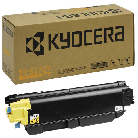 Тонер-картридж KYOCERA (TK-5270Y) M6230cidn/M6630cidn/P6230cdn, желтый, оригинальный, ресурс 6000 страниц, 1T02TVANL0 - фото 1
