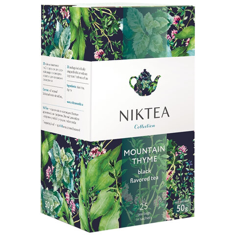 Чай NIKTEA "Горный Чабрец" черный, 25 пакетиков в конвертах по 2 г, TALTHA-DP0055 - фото 5