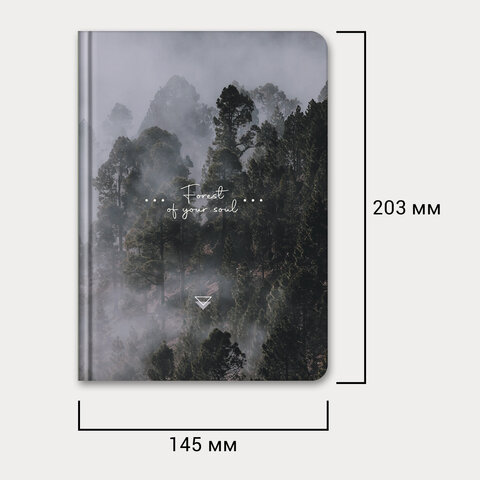 Ежедневник недатированный с резинкой А5 145х203 мм, BRAUBERG, твердый, 128 л., "Forest", 116287 - фото 11