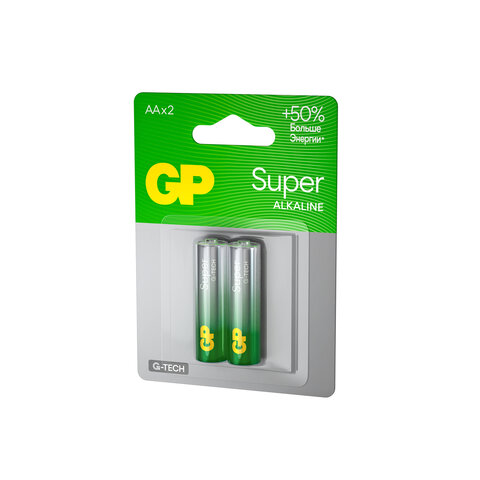 Батарейки КОМПЛЕКТ 2 шт., GP Super G-Tech, AA (LR6, 15А), алкалиновые, пальчиковые, блистер, 15A-2CR2 Батарейки КОМПЛЕКТ 2 шт., GP Super G-Tech, AA (LR6, 15А), алкалиновые, пальчиковые, блистер, 15A-2CR2 - фото 3