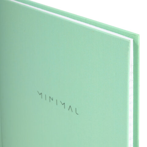 Блокнот А5 134х206 мм, 80 л., твёрдый, клетка, BRAUBERG "Minimal", мятный, 116443 - фото 4